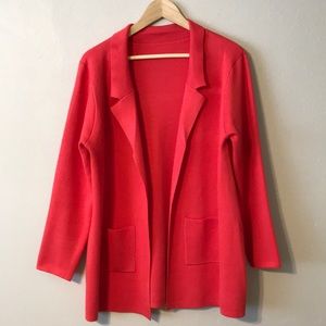 J.Crew Eloise Sweater-Blazer Coral Relaxed Fit Size XL